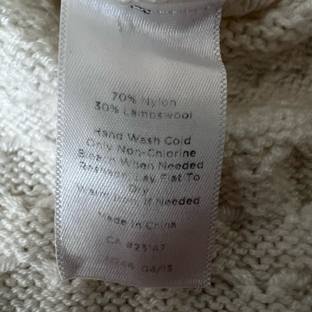 Talbots Cream Patchwork Cableknit Lambswool Blend… - image 7